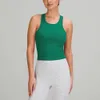 Kurzes Yoga-Weste 2023 Damen-Tanktops Nude Feeling mit gepolstertem BH Atmungsaktives, gerafftes Sportshirt Gymnastikkleidung Unterwäsche 688ss Mode