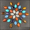 펜던트 목걸이 Reiki Healing Jeiki Jewelry Oval Natural Stone Quartz Turquoise Opal Agate Crystal Pendants Diy Earrings wom dhseller2010 dhv6m