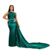 Exquisite ärmellose Meerjungfrau-Abendkleider, eine Schulter, Perlen, Kristall, Vestidos De Fiesta, Dubai, arabisches Abendkleid