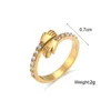 Designer Band Rings Ins Fashion Personality Light Luxury Ring Jewelry Stainless Steel Two Hands Embrace Zircon Adjustable 220531