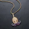 Подвесные ожерелья Хип -хоп хрустальный осьминог осьминовое ожерелье Медное замороженное кубическое циркон каравиц.
