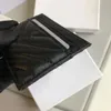 Tarjeteros de cuero genuino, etiqueta negra dorada y plateada, documento de piel de oveja, monedero, bolsa de almacenamiento para tarjetas de crédito, conjunto con caja de regalo HQY6035