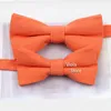 Färg Sage Green Pink Orange Solid Cotton Parent-Child Bowtie Set Kids Pet Men Women Futterfly Daily Cravat Accessory