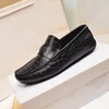 Varumärke Mens Loafers Business Dress Shoes Party Wedding Real Leather Office Low Cut with Logo Size 38-46