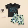 Citgeett Summer born Baby Boys Clothes Sets Letter Printed Short Sleeve Pullover T Shirts Pineapple Shorts 2pcs Clothing 220620