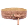 Ceintures Femmes Mode Femmes Ceinture En Cuir PU Dame Creux Fleur Large Taille Ceinture Lier Robe AdornmentBelts Forb22