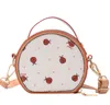 Printemps sac à main rond dessin animé bébé fourre-tout filles mignonnes sacs à bandoulière mini sac à main en cuir pu