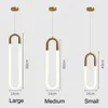 Lâmpadas pendentes Lâmpada LED dourada moderna para a sala de estar Bedroom Bedido Nórdico Minimalista Lustra Longa Longa Pendurada Luz Decoração Pedido