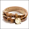 Bracelets de charme J￳ias ￁rvore da vida Couro de leopardo para mulheres Moda Bohemian Mtilayer Wrap Bracelet Drop Female Drop Delivery 2021 Aglex