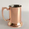 Bicchiere da cocktail da 550 ml da 18 once Bicchiere da birra Pull Fire Cup Mule Glass Tazza in acciaio inossidabile 18/8 Base grande e manico a 2 pareti