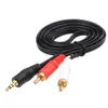 1.5M 3.5mm connecteur Jack à 2 RCA mâle musique adaptateur stéréo câbles Audio ligne de cordon AUX pour téléphones haut-parleurs TV