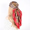 90x90cm Foulard en soie femmes imprimé léopard Foulard de cheveux été Foulard Femme Satin Foulard col carré Foulard Bandana