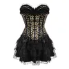 Bustiers Korsetts Gothic Kleider mit Röcken Set Plus Size Vintage Overbust und Spitze verstellbar Sexy Fashion CorsetBustiers