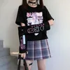 Japanische Streetwear E Girl Anime T-Shirt Kleidung mit Armabdeckung Grafik Top Harajuku Kawaii Sommer Tops für Frauen T-Shirt 220525