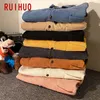Рубашки Ruihuo Corduroy для мужской одежды Блузка с длинным рукавом Фланалель моды Винтажная одежда 2XL весна 220323