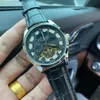 남성 시계 자동 기계식 스테인리스 스틸 블랙 가죽 클래식 남성 감시 Montre de Luxe