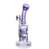 Purple Dark-Green Frosted glass bongs fab egg showerhead perc Ground glass bongs with 14 mm female joint recycle oil rigs hookashs two functions