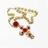 Colliers pendants MHS.Sun European Fashion Gold Color Cross Collier Vintage Fleur Baroque Long Bijoux pour femmes