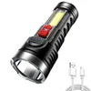 懐中電灯Torches Ultra Bright LEDが付いているIPX4ランプビーズ防水トーチズーム可能4照明モード多機能USB充電