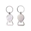 Sublimation Blank Bottle Opener Keychain DIY Heat Transfer Metal Keychain Corkscrew Luggage Decoration Keyring