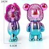 Cute Bear Fan USB Charging Three File Portable Gift Net Red Desktop Mini Gradient Electroplating Bear Handheld Decor