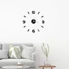 Wall Clocks Clock Sticker Modern 3D Frameless Roman Numerals Mirror Stickers Art Home Decoration Crafts WatchWall ClocksWall