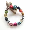 Bracciale elastico teschio da donna con catena a maglie Goth Colorful Prayer Bead 101ALink Lars22