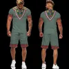 African Clothes For Men 3D Printed Ethnic Style T-Shirt Set Vintage Casual T-Shirt Shorts Oversized 2 Piece Suit Tracksuit 220622