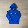 Trapstar Man 세트 Chenille Decoded Hooded Tracksuit Bright Dazzling Blue White 100% 최고 품질의 자수 여성 정장 크기 XS-XXL