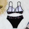 Mulheres impressão push up biquinis sexy maiô de duas peças plus size terno de natação verão beach wear 220518