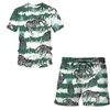 Traje deportivo para hombre de moda de verano Patrón de loro 3D Camiseta de manga corta / pantalones cortos Traje de 2 piezas Harajuku Street Suit 220624