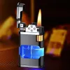 Metalen Vlam Gasaansteker Metalen Torch Turbo Ongebruikelijke Groothandel Creatieve Winddicht Blauw Butaan 1300C Aanstekers Gadgets voor Mannen
