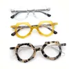 العلامة التجارية Men Designer Eyeglasses Frame Women Frames Frames Vintage Myopia Eyewear Glasses Optical Glasses Retro Polygonal Glasses for Justcription Lens with Case