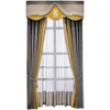 Curtain & Drapes Custom High Quality Modern Simplicity Embroidery Splicing Silk Gray Lace Gold Blackout Valance Tulle Panel M1166Curtain Dra