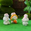 Sevimli mini tavşan hayvan heykelcik süsü bahçe peri dekor silikon reçine diy aksesuarları ev dekorasyon minyatür bebek doğum günü hediyesi