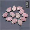 Pendanthalsband Reiki Healing Natural Stone Chakra Facted ered Edge Drop Energy Amethyst Rose Quartz Agate Crystal Nec Dhseller2010 DHMGA