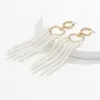 Элегантная кисточка жемчужная цепь свисающих серьги для женщин 2022 мода свадебные свадебные сердца золотые серьги цвета вечеринка украшения