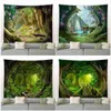 Psychedelic Forest Tree Hole Tapestry Hippie Decoration For Bedroom Wall Rugs Room Decation Items Fabric J220804