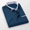 BROWON Plus Größe 5XL Sommer Business Hemd Männer Kurzen Ärmeln Button Up Drehen-unten Kragen Casual s Herren Kleidung 220401