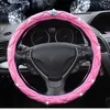 Steering Wheel Covers Fashion Car Cover Universal Ladies Diamonds Cute Four Seasons Steer LeatherSteering