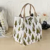 Outdoor Picnic Bags Heated Ox Canvas Insulated Bag Thermal Food Cooler Tote Case Lunch Box for Women Kids 220727