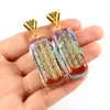 Charms Orgonite Sri Symbol Rectangular Chakra Pendant Reiki Healing Energy Stone Amulet Sacred Crystal Necklace Jewelry SuppliesCharms