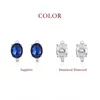 Kameraon Gemstone Sapphire Clip Earrings Women039S Fashion Kpop Silver 925 Jewelwhite Lab Diamond Wedding ELEGAN EARRIN5054423