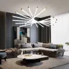 계단 LED 펜던트 램프 간단한 현대 고층 빈 거실 창조적 인 성격 롱 라인 램프 샹들리에