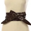 أحزمة Bowknot Pu جلد الخصر للنساء مشد cummerbunds حزام الفتيات عالية الخصر حزام العلاقات