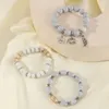 S2869 Bohemian Fashion Jewelry Heart Elephant Angel Wing Pendant Strands Beaded Bracelet Handmade Multi Layer Crack Stone Beads Charms Chain Bracelets 3pcs/set