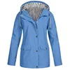 여자 재킷 후드 레인 코트 여성 단단한 비야 야외 플러스 크기 방수 방수 방수 재킷 코트 Manteau Femme 코트 및