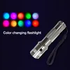 Colorshine Color Wechseln RGB LED Taschenlampe 3W Aluminiumlegierung Edison Multicolorregenbogen Torch für Home Party Holiday332y