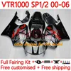 Комплект для кузова для Honda VTR1000 RC51 SP1 SP2 RTV1000 2000-2006 Bodys 110NO.77 VTR-1000 00 01 02 03 04 05 06 VTR 1000 2000 2001 2002 2003 2004 2005 2006 Fairing Factory Blue Blue Blue Blue