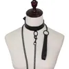 Cinture 1pc Collana sexy per le donne Collare al guinzaglio gotico punk da donna Accessori neri PU Pelle Schiavo Trazione Corda Bondage ColloCinture CintureBe